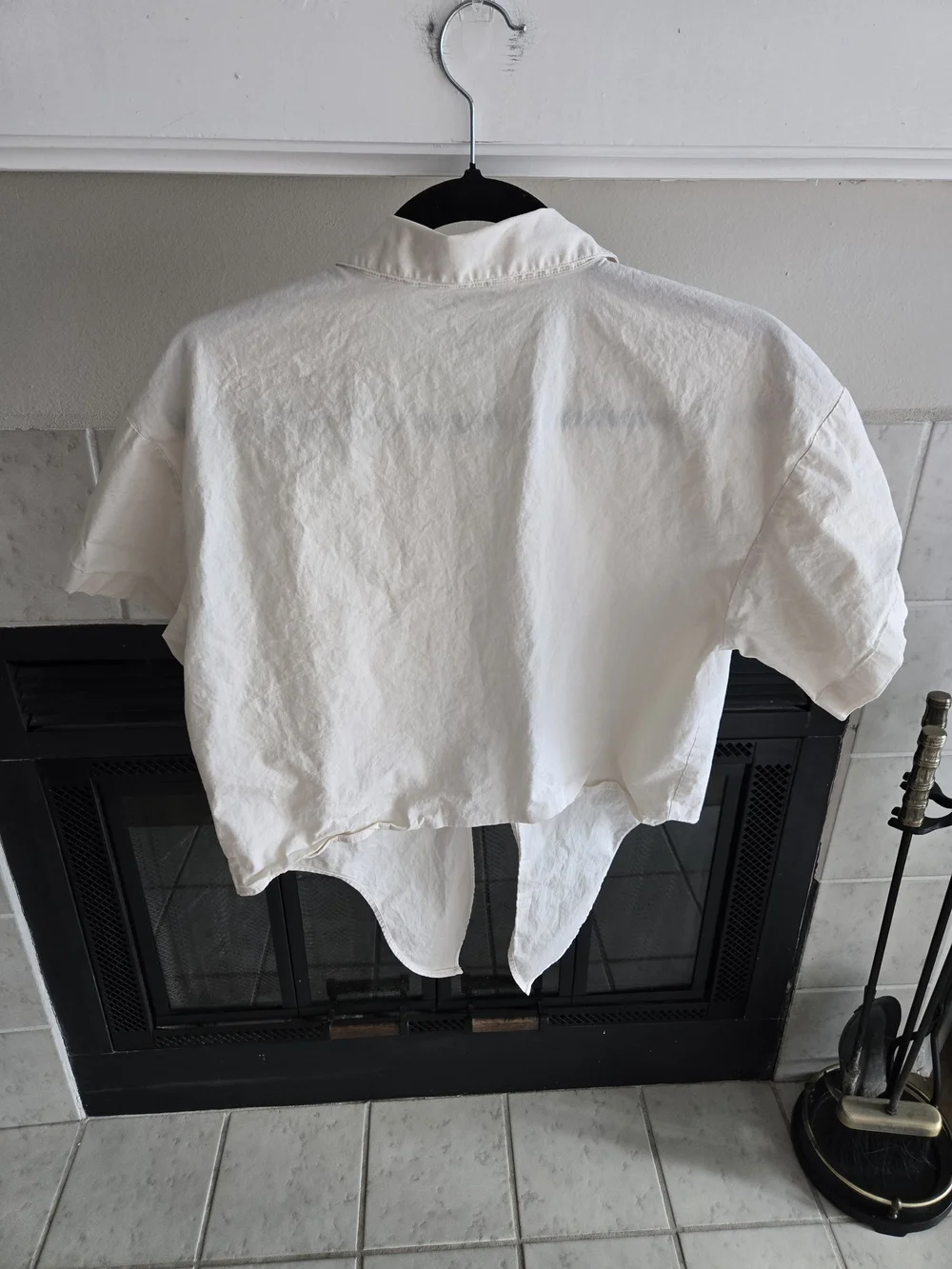 Banana Republic White Short-Sleeve Button Down Shirt